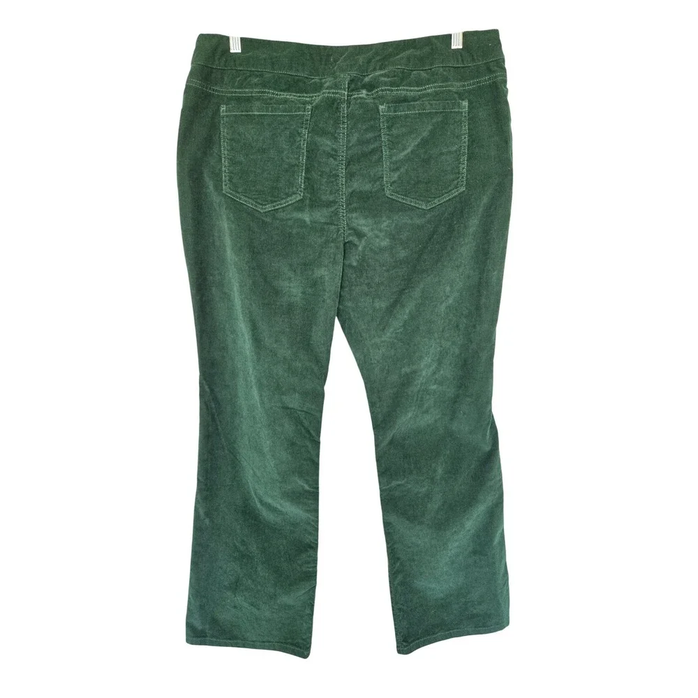 Coldwater Creek Green Stretch Corduroy Straight Leg Pants Sz 18 Academia Preppy